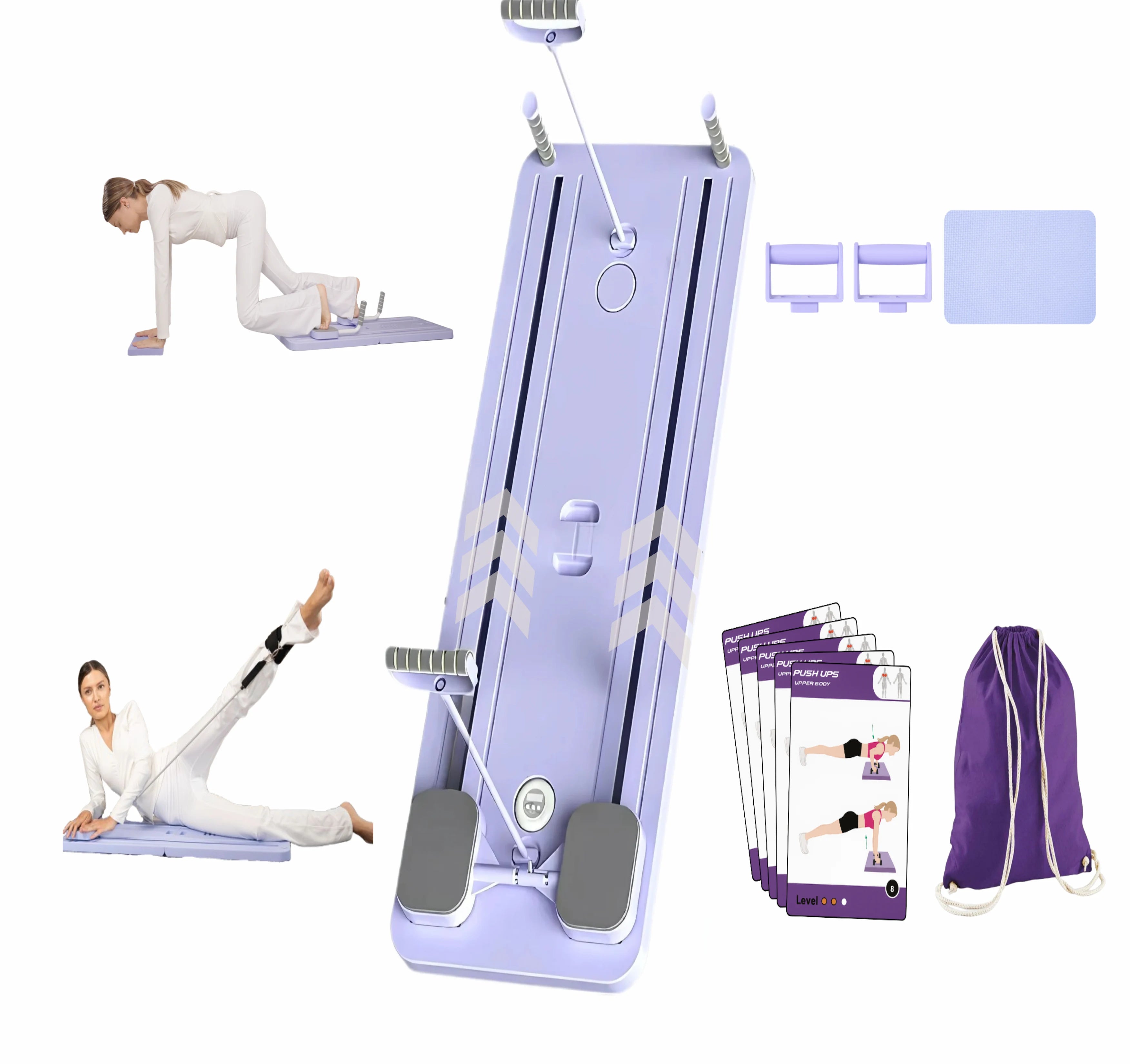 Home Pilates Board – Full-Body Training Kit (Purple)